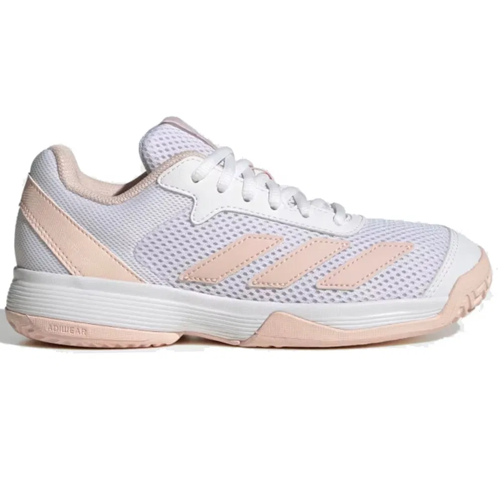 Adidas COURTFLASH Кроссовки теннисные детские Белый/Оранжевый
