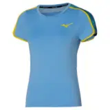 Mizuno FRONTIER T-SHIRT (W) Футболка теннисная женская Голубой/Желтый