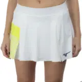 Mizuno STRAGAZER FLYING SHORT (W) Юбка теннисная женская Белый/Желтый