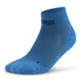 CEP ULTRALIGHT LOW CUT COMPRESSION SOCKS (W) Компрессионные короткие носки для бега ультратонкие женские Голубой/Темно-синий