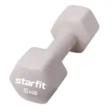 Starfit DB-201 5 КГ Гантель неопреновая Тепло-серый пастель