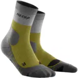 CEP HIKING LIGHT MERINO MID CUT COMPRESSION SOCKS (W) Компрессионные тонкие высокие носки с шерстью мериноса женские Серый/Салатовый