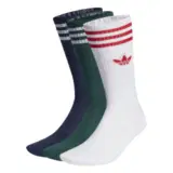 Adidas SOLID CREW SOCKS 3P Носки высокие Белый/Зеленый/Темно-синий