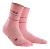 CEP REFLECTIVE MID CUT COMPRESSION SOCKS (W) Компрессионные носки женские Розовый/Серый