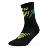 CEP CORE RUN MERINO MID CUT Компрессионные беговые носки Черный/Зеленый/Желтый