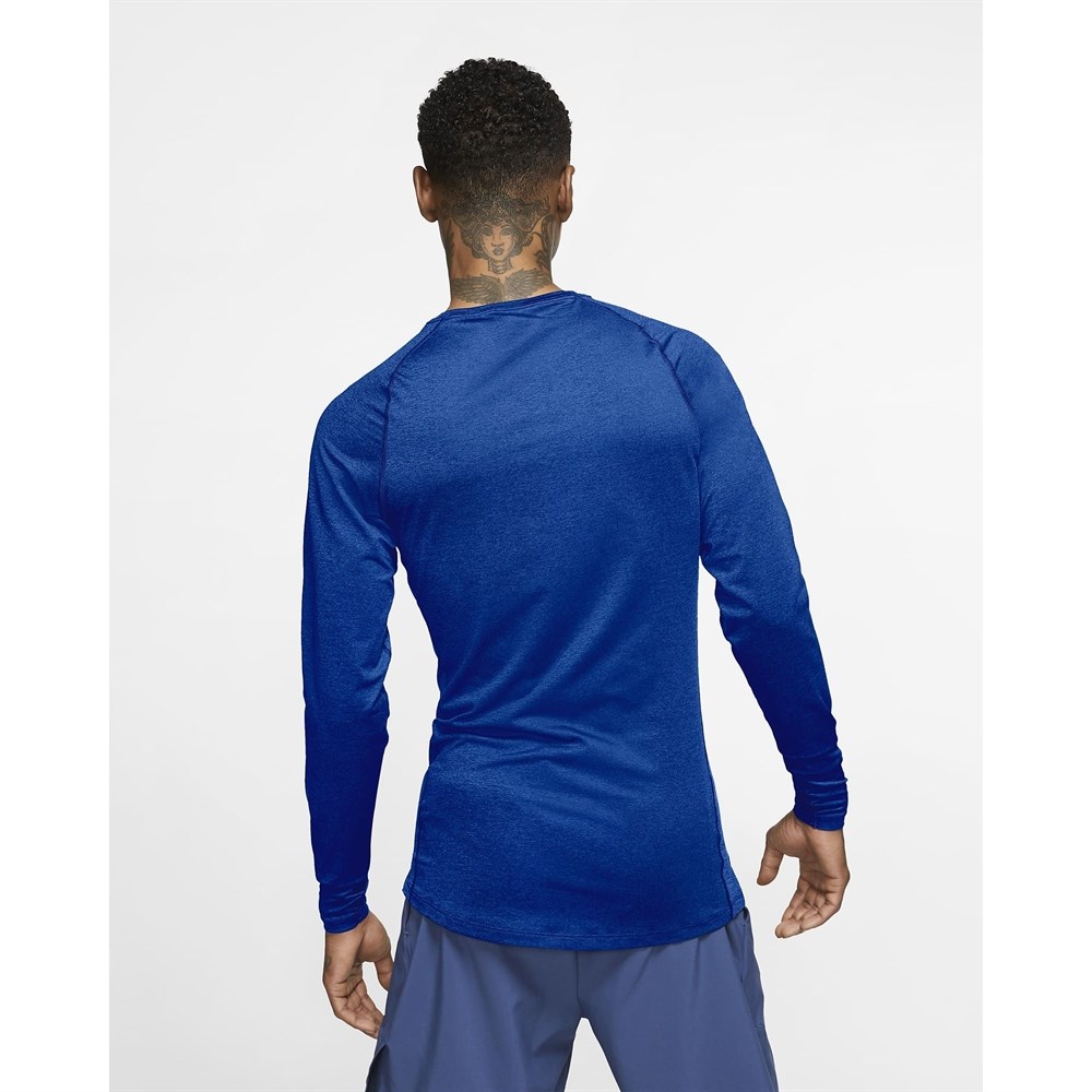 nike pro long sleeve blue