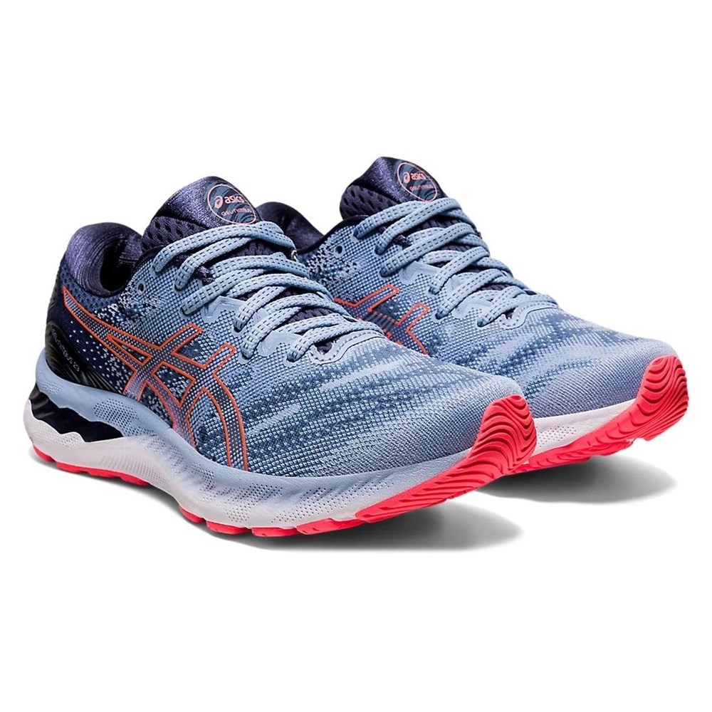 Asics GEL-NIMBUS 23 (W) Кроссовки беговые женские Голубой/Темно-синий  купить в интернет-магазине экипировочного центра Kinash Sport
