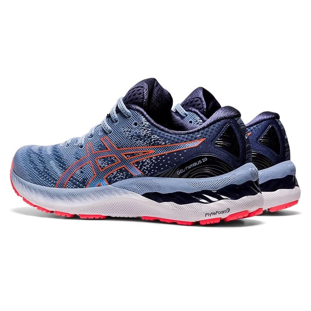Asics GEL-NIMBUS 23 (W) Кроссовки беговые женские Голубой/Темно-синий  купить в интернет-магазине экипировочного центра Kinash Sport
