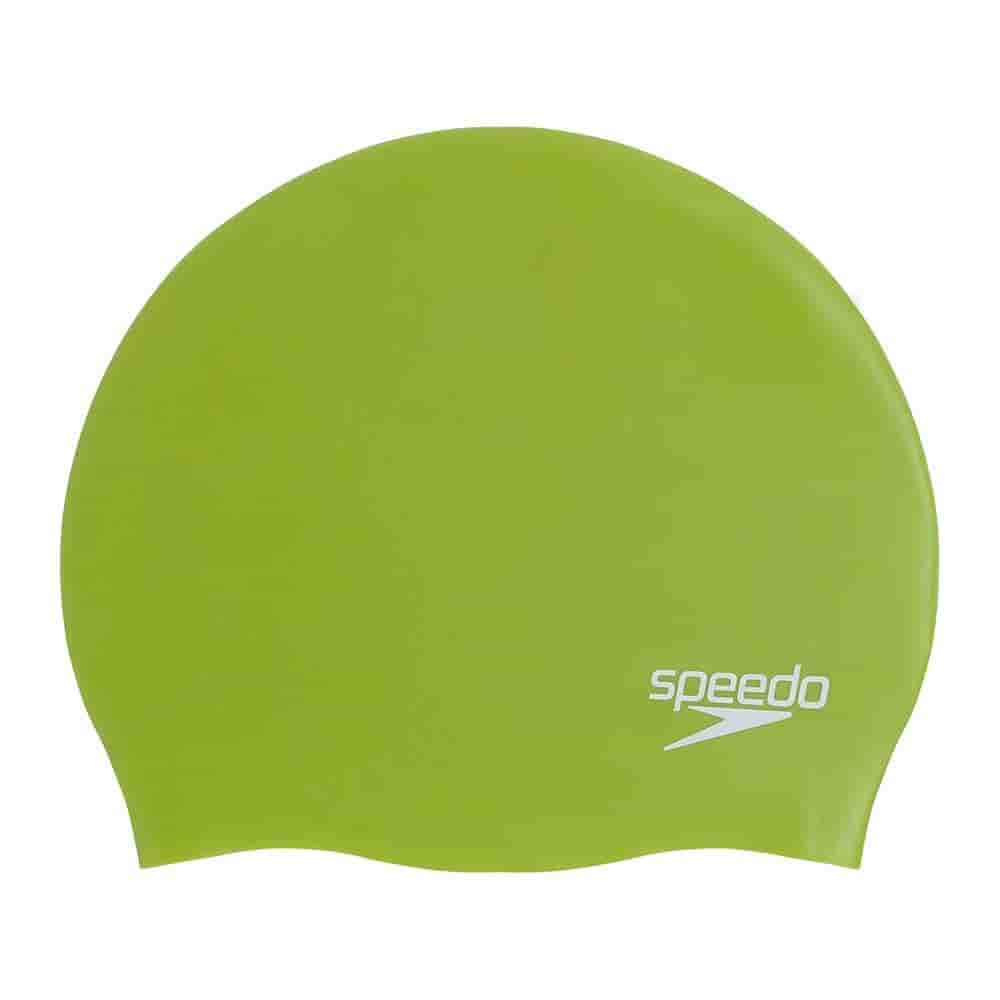 

Шапочки для плавания Speedo, Speedo PLAIN MOLDED SILICONE CAP Шапочка для плавания Зеленый/Серебристый