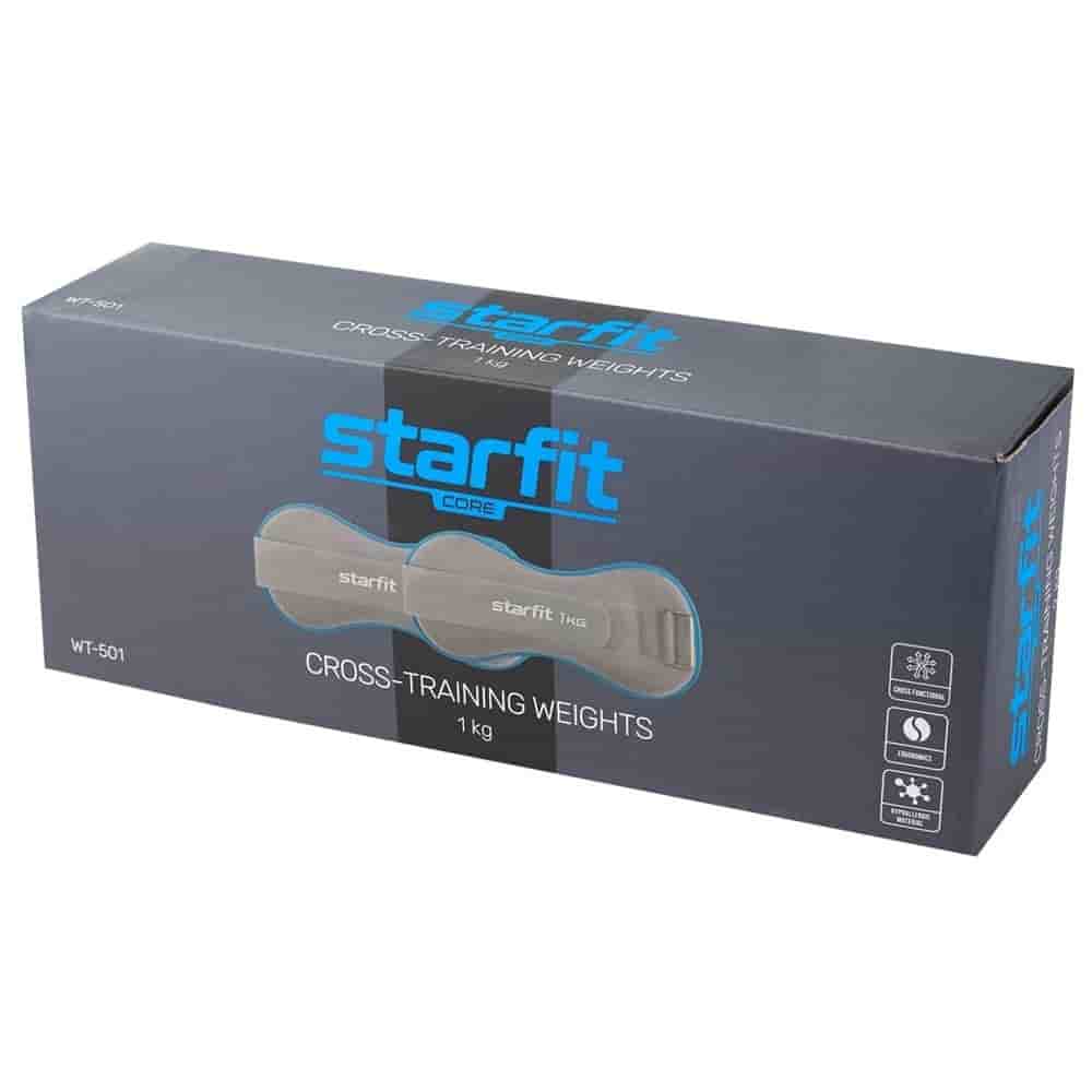 

Для фитнеса Starfit, Starfit WT-501 1 кг Утяжелители универсальные Синий/Серый