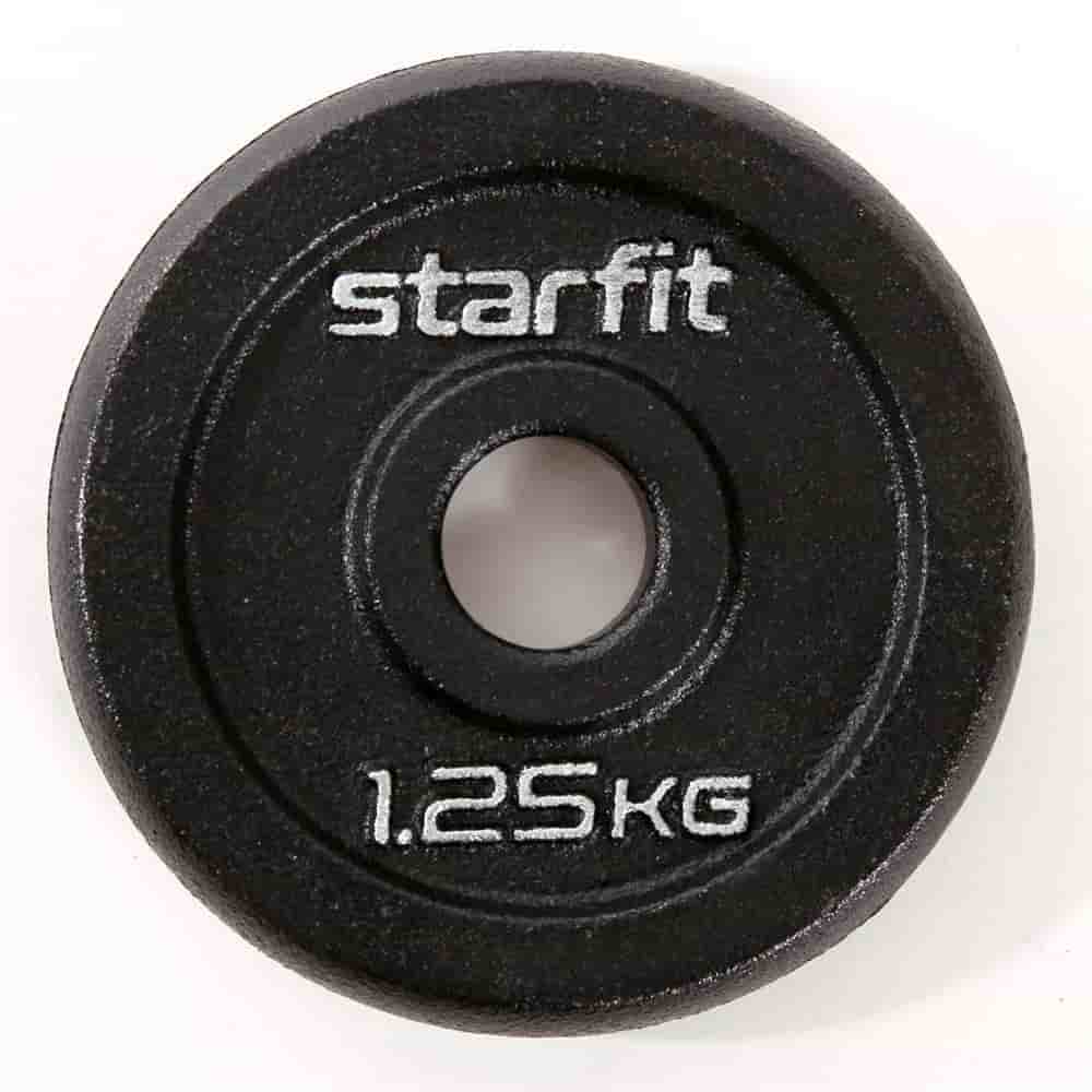 

Разборные Starfit, Starfit BB-204 1,25 кг Диск чугунный Черный