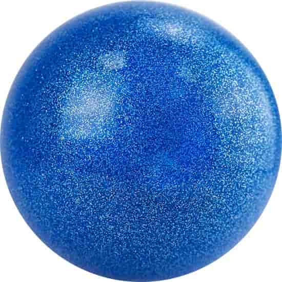 Rusbrand AGP-15 Мяч для художественной гимнастики однотонный 15 см Синий с блестками - фото 180741