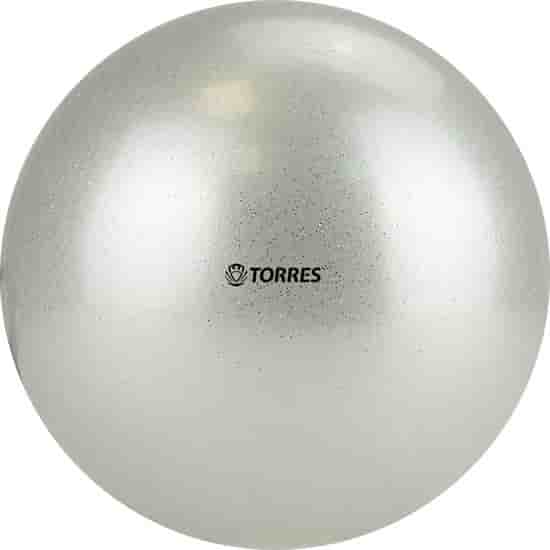 Torres AGP-15 Мяч для художественной гимнастики однотонный 15см Жемчужный с блестками - фото 196409