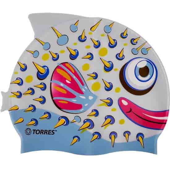 Torres JUNIOR Шапочка для плавания детская Серый/Голубой - фото 206223