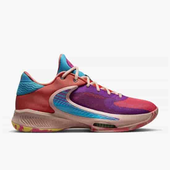 Nike ZOOM FREAK 4 Кроссовки баскетбольные Оранжевый/Голубой/Фиолетовый - фото 209552