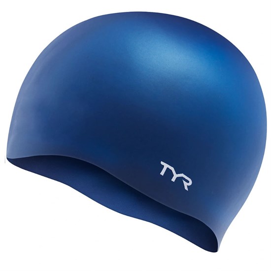TYR WRINKLE FREE SILICONE CAP Шапочка для плавание Синий/Белый - фото 215858