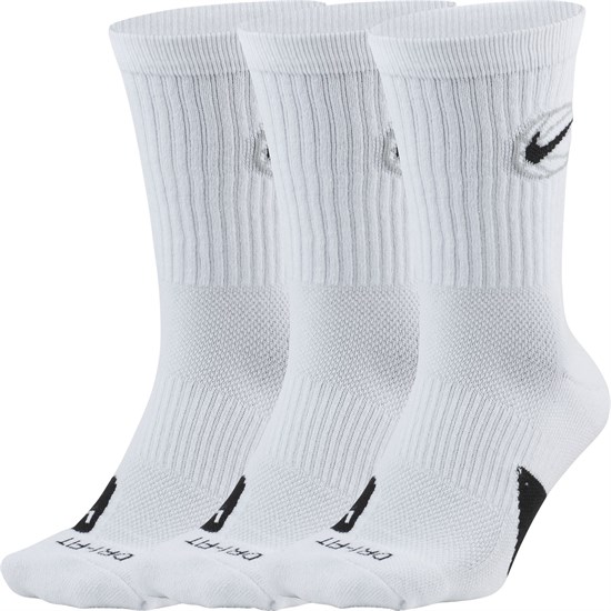 Nike EVERYDAY CREW Носки баскетбольные (3 пары) Белый/Черный - фото 220292