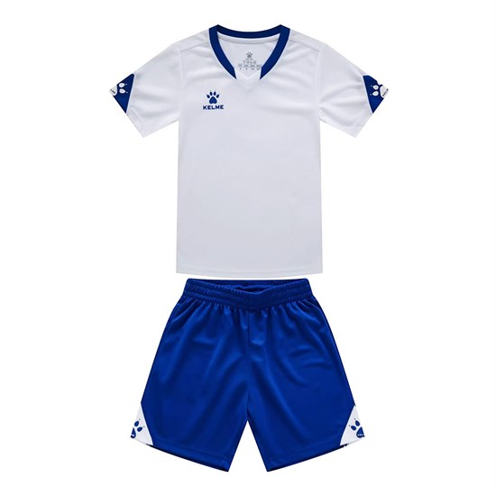 Kelme FOOTBALL SUIT KID Форма футбольная детская Белый/Синий - фото 242110