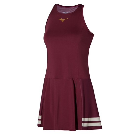 Mizuno PRINTED DRESS (W) Платье теннисное женское Бордовый - фото 243455