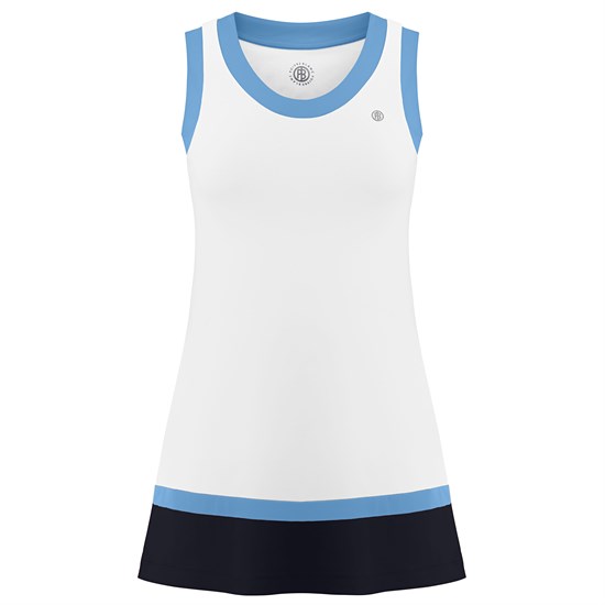Poivre Blanc MERYL DRESS Платье теннисное женское Белый/Голубой/Темно-синий - фото 243531