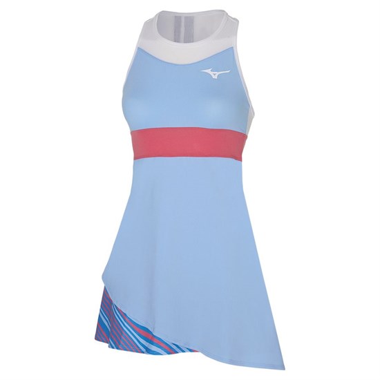 Mizuno PRINTED DRESS (W) Платье теннисное женское Голубой/Белый/Розовый - фото 243701
