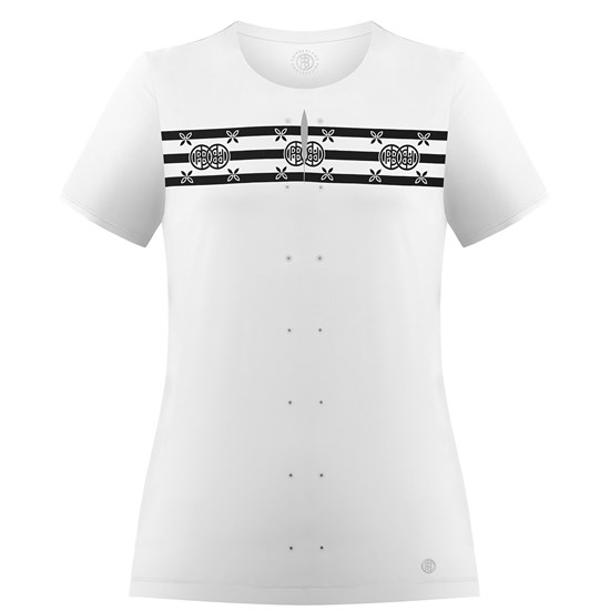 Poivre Blanc PERFORMANCE STRETCH STRIPES T-SHIRT Футболка теннисная женская Белый/Черный - фото 243763