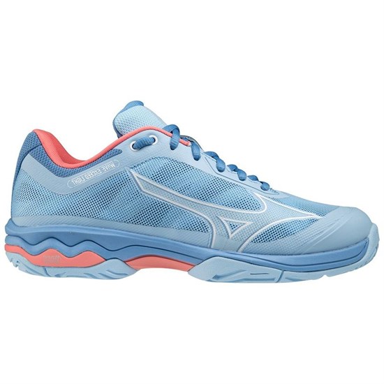 Mizuno WAVE EXCEED LIGHT AC (W) Кроссовки теннисные женские Голубой/Розовый - фото 244390