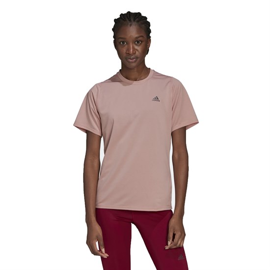 Adidas RUN ICONS (W) Футболка беговая женская Розовый/Серый - фото 244631