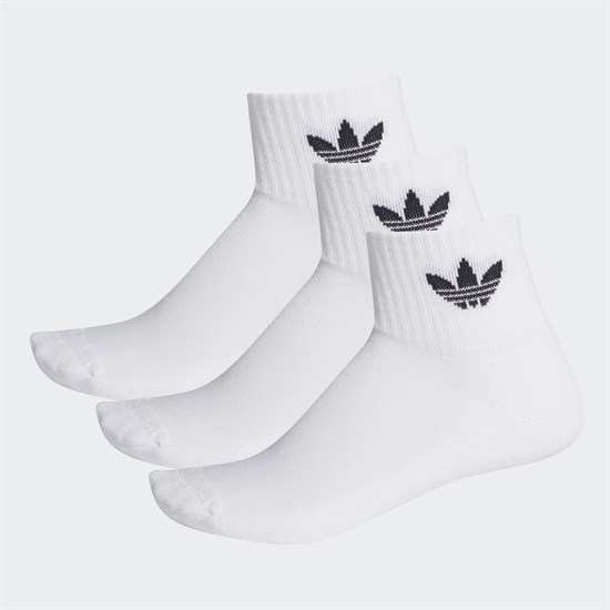 Adidas MID-CUT ANKLE SOCKS 3P Носки высокие Белый/Черный - фото 245164