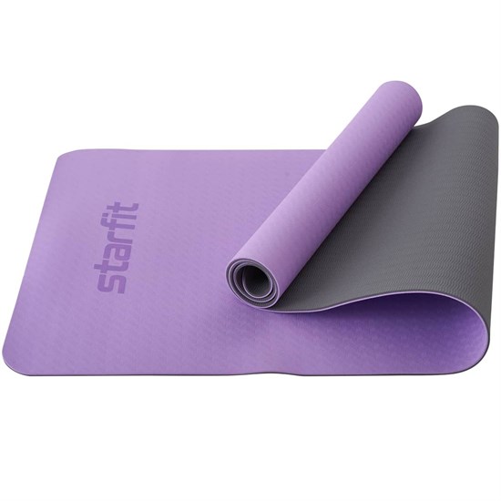 Starfit FM-201 TPE 173X61X0,6 СМ Коврик для йоги и фитнеса Фиолетовый пастель/Серый - фото 250320
