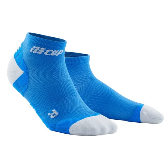 CEP ULTRALIGHT LOW CUT COMPRESSION SOCKS (W) Компрессионные короткие носки для бега ультратонкие женские Синий/Белый - фото 252055