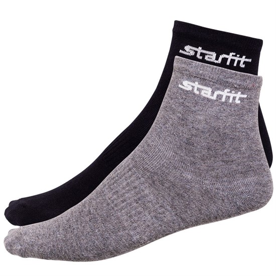 Starfit SW-206 Носки беговые (2 пары) Черный/Серый - фото 252383