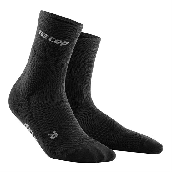 CEP COLD WEATHER MID-CUT SOCKS (W) Компрессионные носки для бега с шерстью мериноса женские Черный - фото 252664
