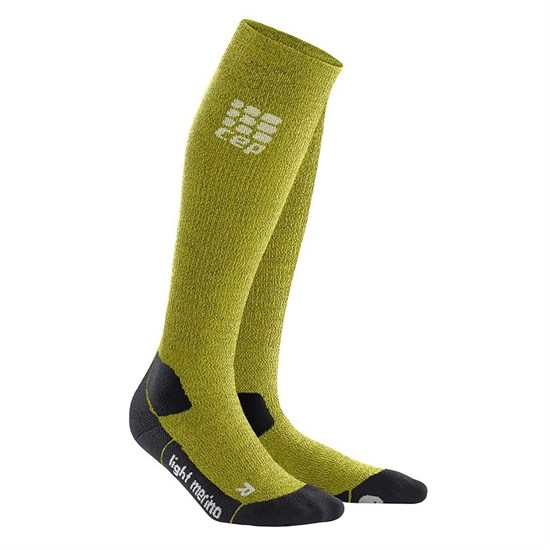 CEP OUTDOOR LIGHT MERINO SOCKS (W) Компрессионные тонкие гольфы с шерстью мериноса женские Зеленый - фото 260457