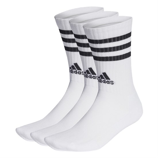 Adidas 3-STRIPES CUSHIONED CREW 3 P Носки высокие (3 пары) Белый/Черный - фото 261321