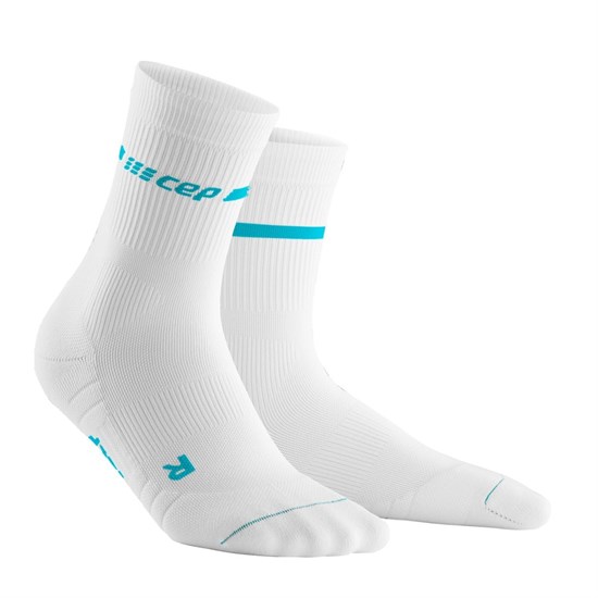 CEP COMPRESSION MID CUT SOCKS NEON (W) Компрессионные носки женский Белый/Голубой - фото 262244