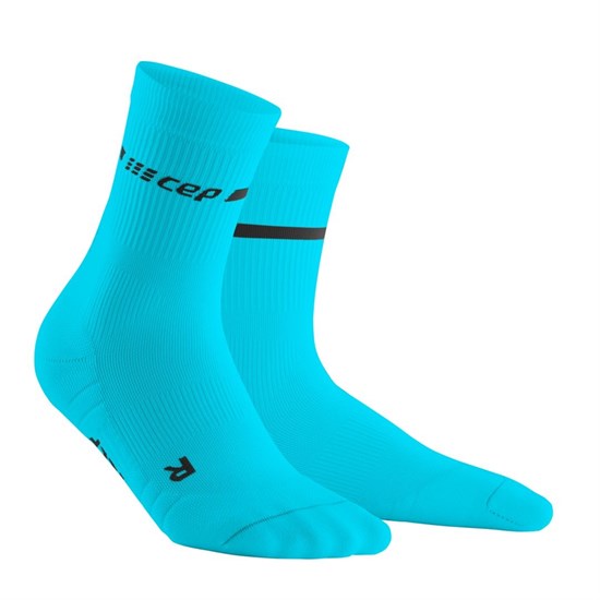 CEP COMPRESSION MID CUT SOCKS NEON (W) Компрессионные носки женский Голубой/Черный - фото 262315