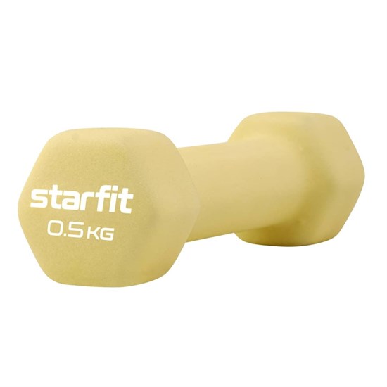 Starfit DB-201 0,5 КГ Гантель неопреновая Желтый Пастель - фото 262858