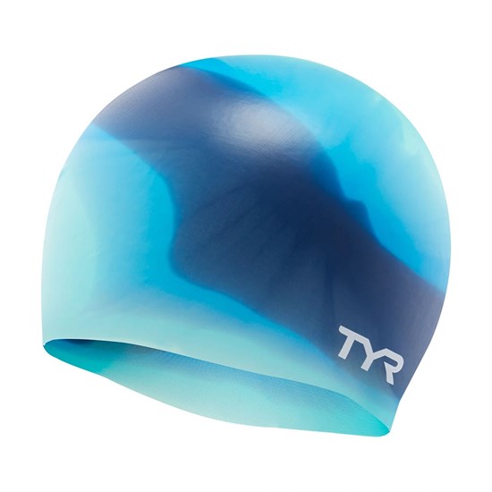 TYR MULTI SILICONE CAP Шапочка для плавание Темно-синий/Голубой - фото 262884