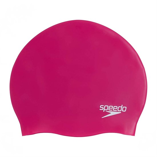 Speedo PLAIN MOLDED SILICONE CAP Шапочка для плавания Розовый/Серебристый - фото 262959