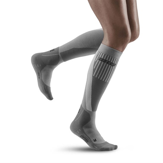 CEP COLD WEATHER TALL COMPRESSION SOCKS (W) Компрессионные гольфы с шерстью мериноса для бега женские Серый - фото 263028