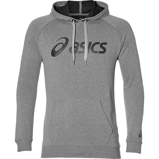 Asics BIG ASICS OTH HOODIE Толстовка беговая с капюшоном Серый/Черный - фото 263245