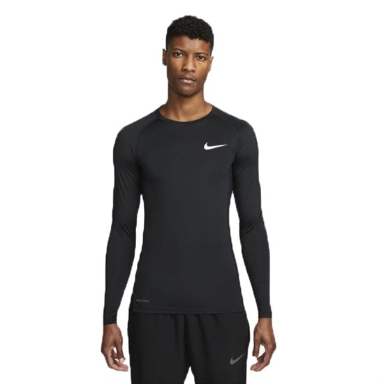 Nike PRO TOP LS TIGHT NFS Лонгслив Черный/Белый* - фото 263640