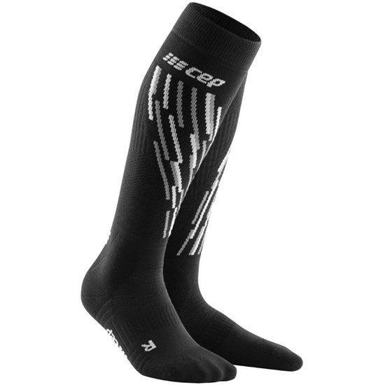 CEP SKI THERMO TALL COMPRESSION SOCKS (W) Компрессионные гольфы для катания на лыжах женские Черный/Белый - фото 263901