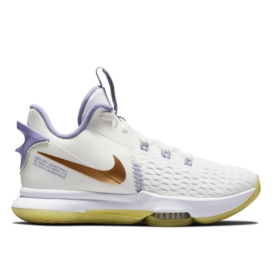 Nike LEBRON WITNESS V Кроссовки баскетбольные Белый/Фиолетовый - фото 264216