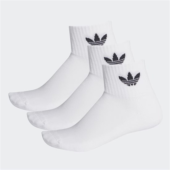 Adidas MID-CUT ANKLE SOCKS 3P Носки высокие Белый/Черный - фото 266013