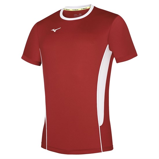 Mizuno AUTHENTIC HIGH-KYU TEE HIQ Футболка волейбольная Красный/Белый - фото 267167