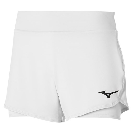 Mizuno FLEX SHORT (W) Шорты теннисные женские Белый/Черный - фото 267520