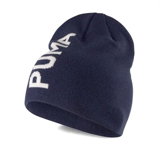 Puma ESS CLASSIC CUFFLESS BEANIE Шапка Темно-синий/Белый - фото 267887