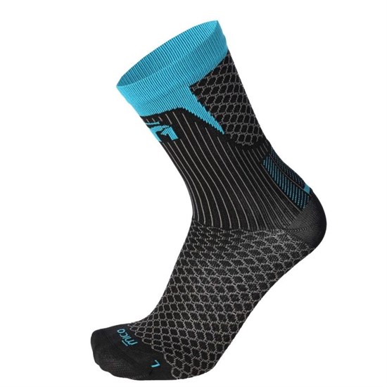 Mico LIGHT WEIGHT M1 TRAIL RUN CREW SOCKS Носки беговые Черный/Голубой - фото 268935